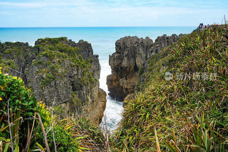 Punakaiki Pancake Rocks and Blowholes Walk, Paparoa国家公园，新西兰